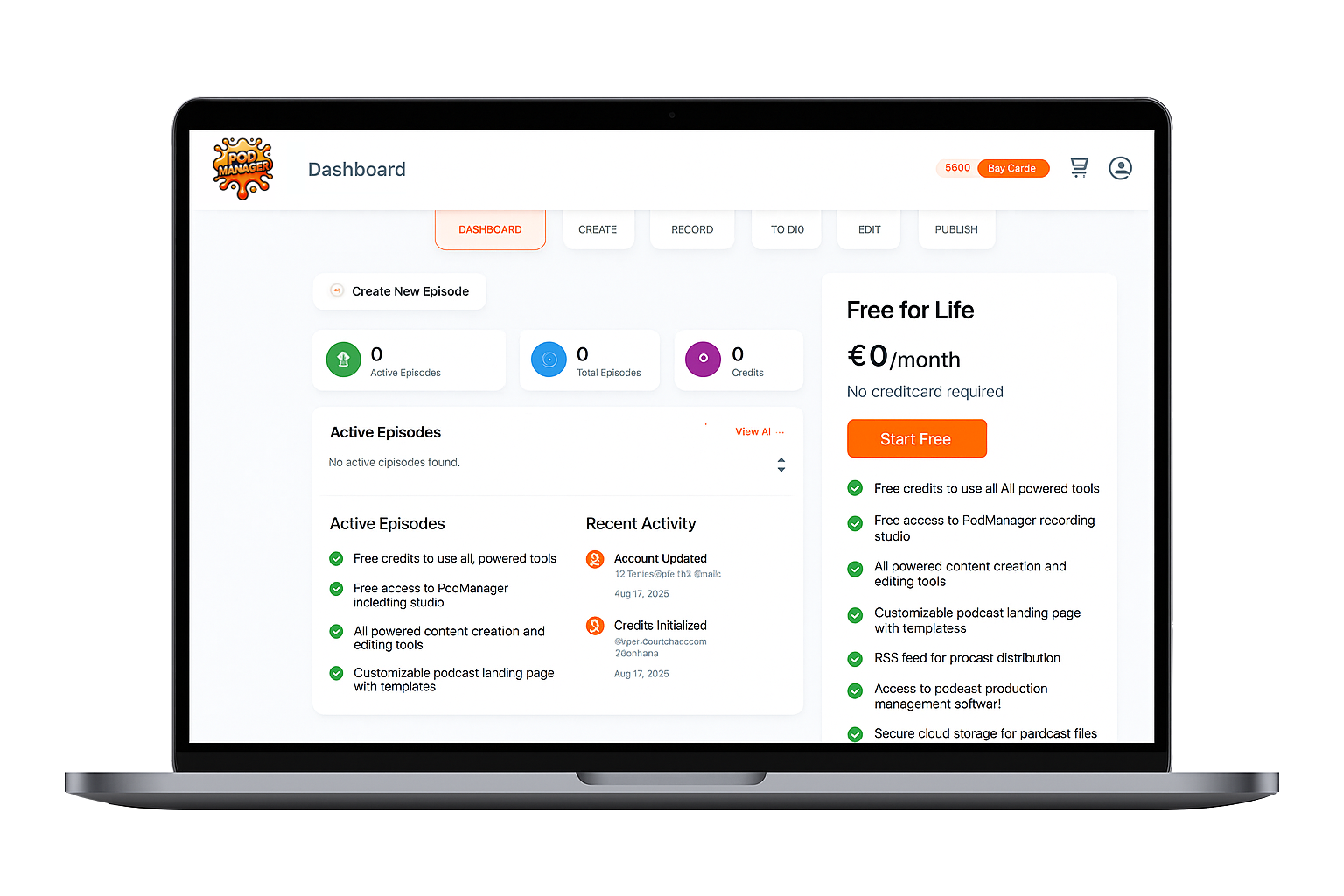 Podcast Management Dashboard
